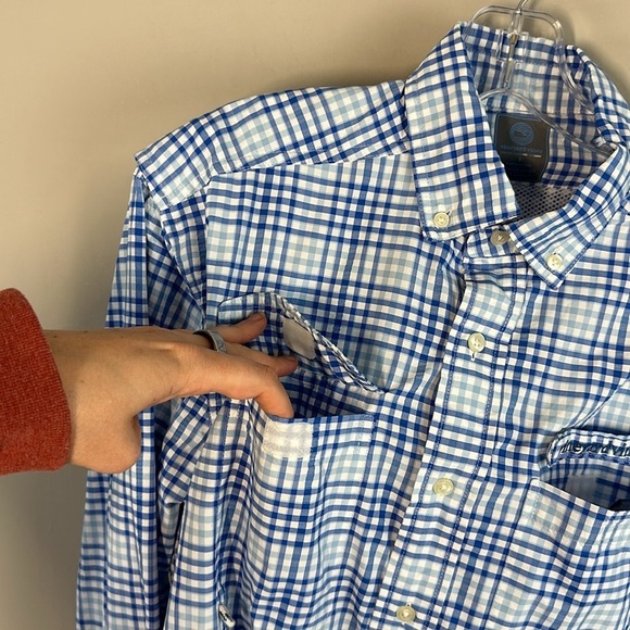 Vineyard Vines Blue And White Plaid Harbor Shirt Size S - Picture 7 of 16